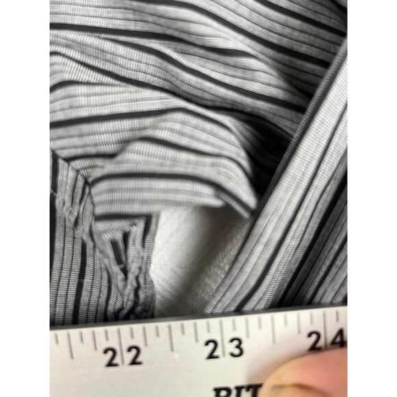 J Ferrar Dress Shirt Mens 17 34-35 Gray Black Striped Cotton Long Sleeve - Picture 3 of 8